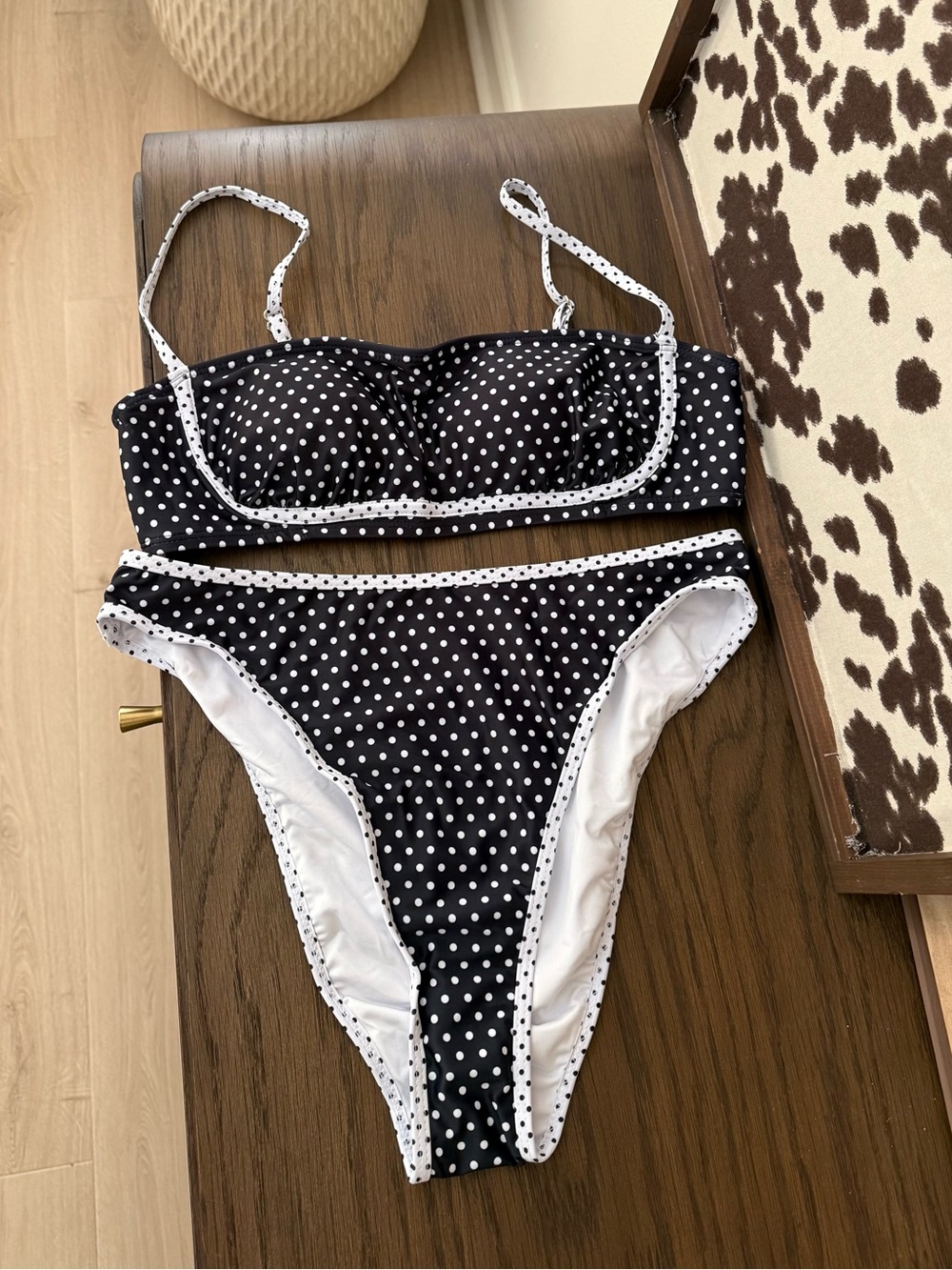 Classic Black & White Polka Dot Bikini